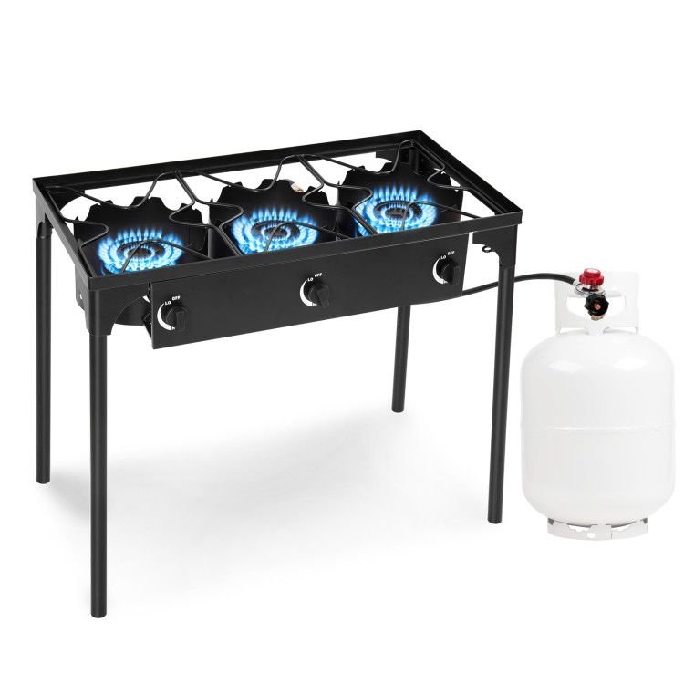 225; 000-BTU Portable Propane 3 Burner Gas Cooker 225; 000-BTU Portable Propane 3 Burner Gas Cooker