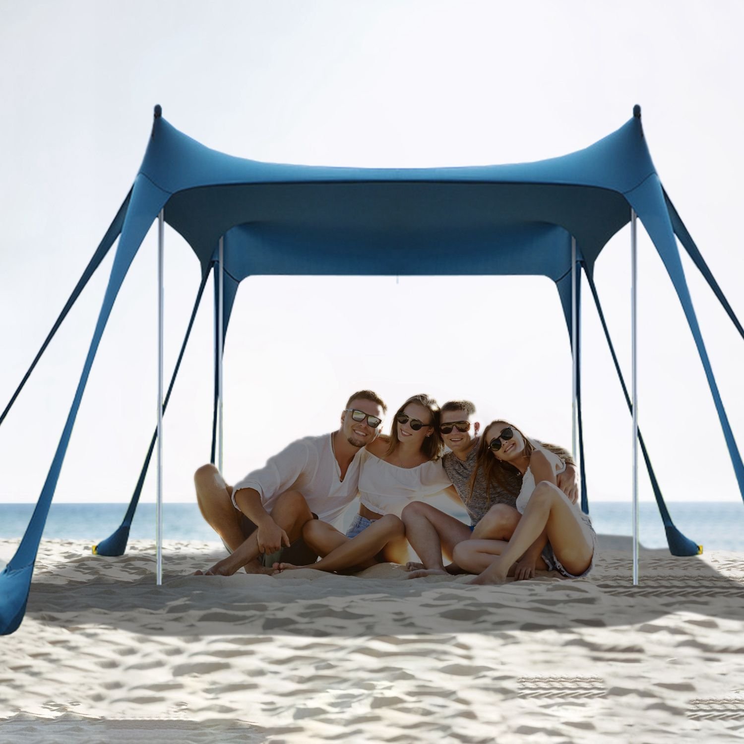10x10FT Beach Canopy Tent Sun Shelter UPF50+ UV Protection Outdoor Beach Sun Shade with Sandbag Foldable Poles Carry Bag for Camping Trip Fishing 10x10FT Beach Canopy Tent Sun Shelter UPF50+ UV Protection Outdoor Beach Sun Shade with Sandbag Foldable Poles Carry Bag for Camping Trip Fishing