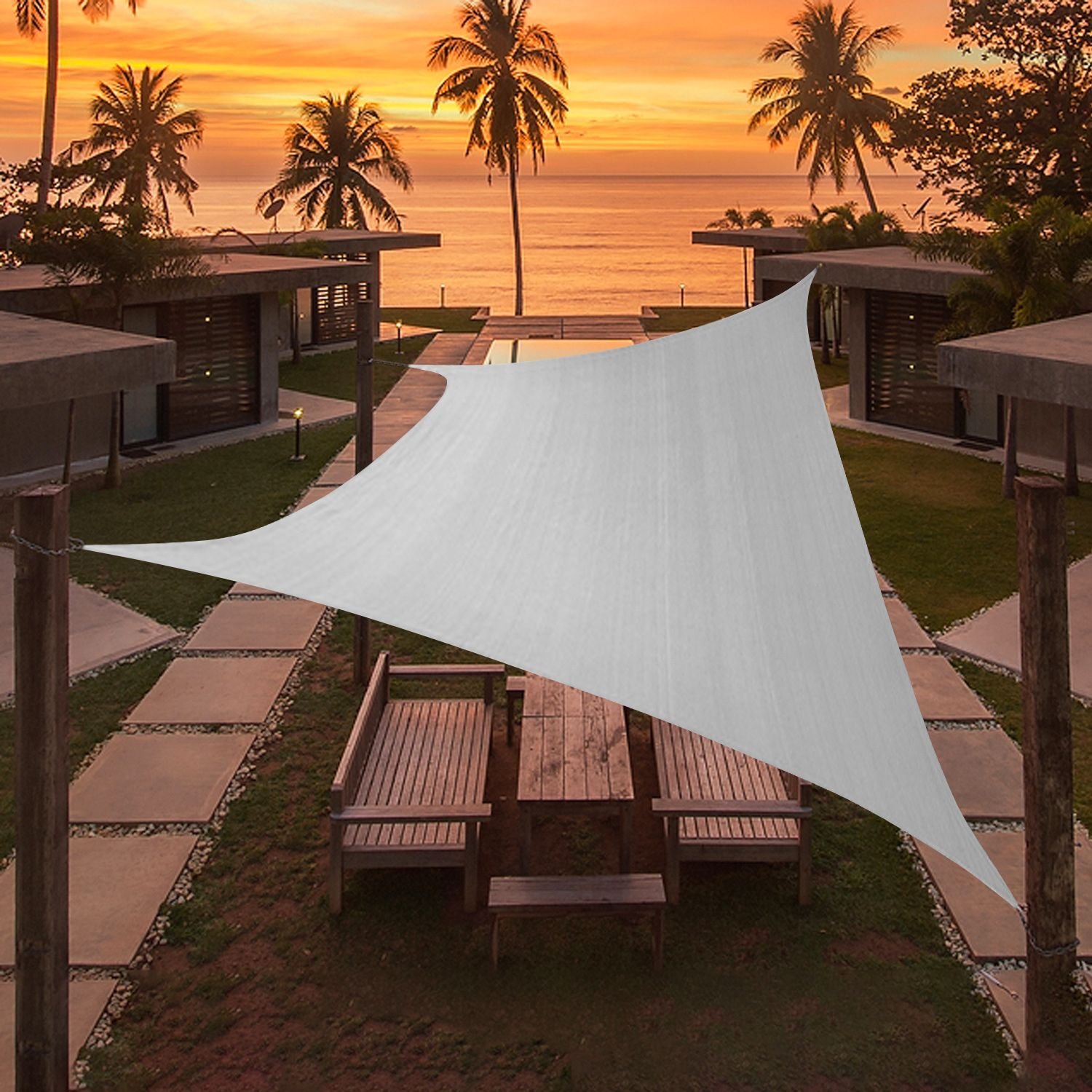 Artpuch Custom Size Light Gray Sun Shade Sail Triangle Canopy 185 GSM Durable Fabric UV Block Awning for Outdoor Patio Garden Backyard (Customize Artpuch Custom Size Light Gray Sun Shade Sail Triangle Canopy 185 GSM Durable Fabric UV Block Awning for Outdoor Patio Garden Backyard (Customize